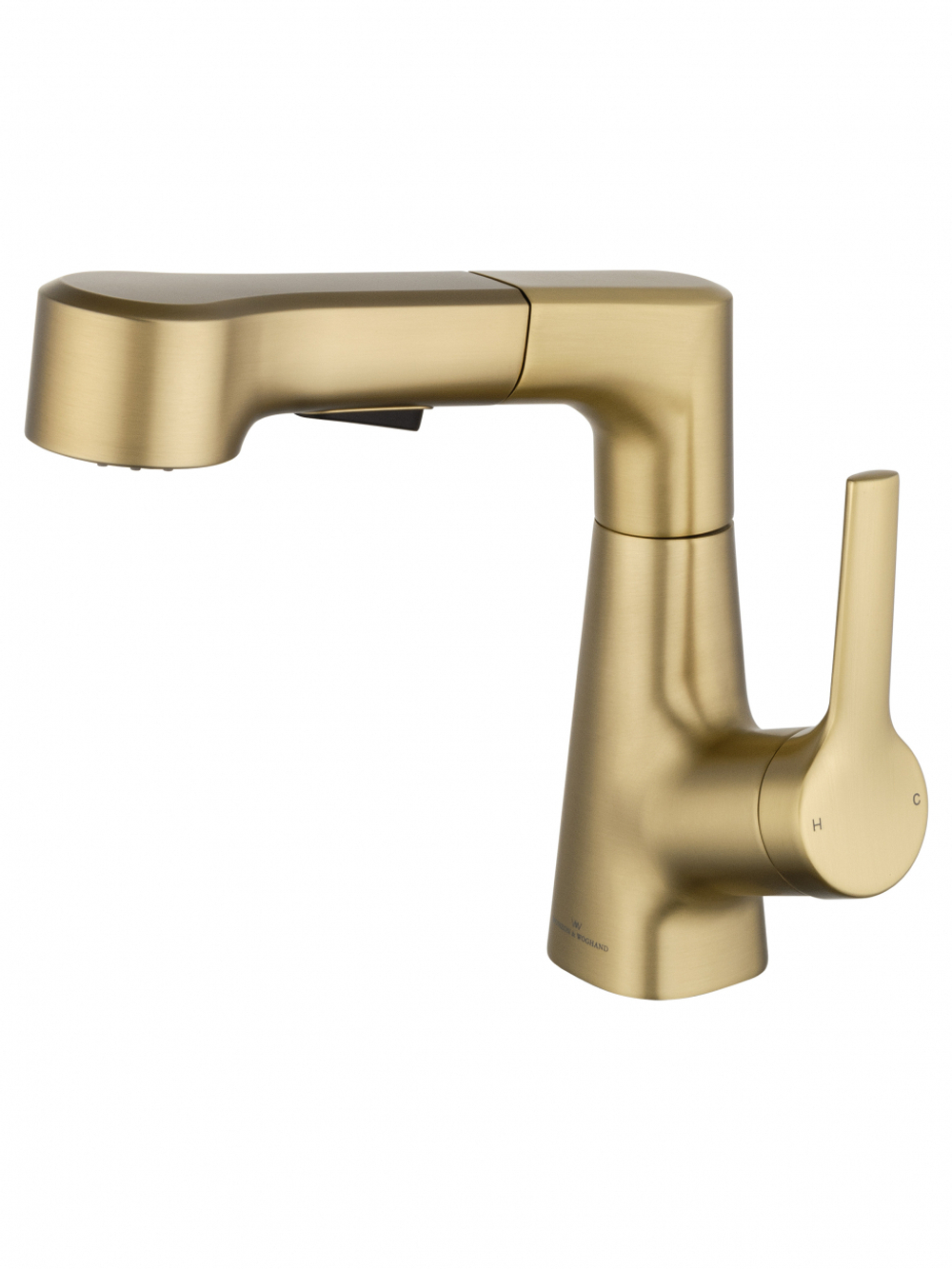 Смеситель для раковины с выдвижным изливом WONZON & WOGHAND, Брашированное золото (WW-121B108-BG)