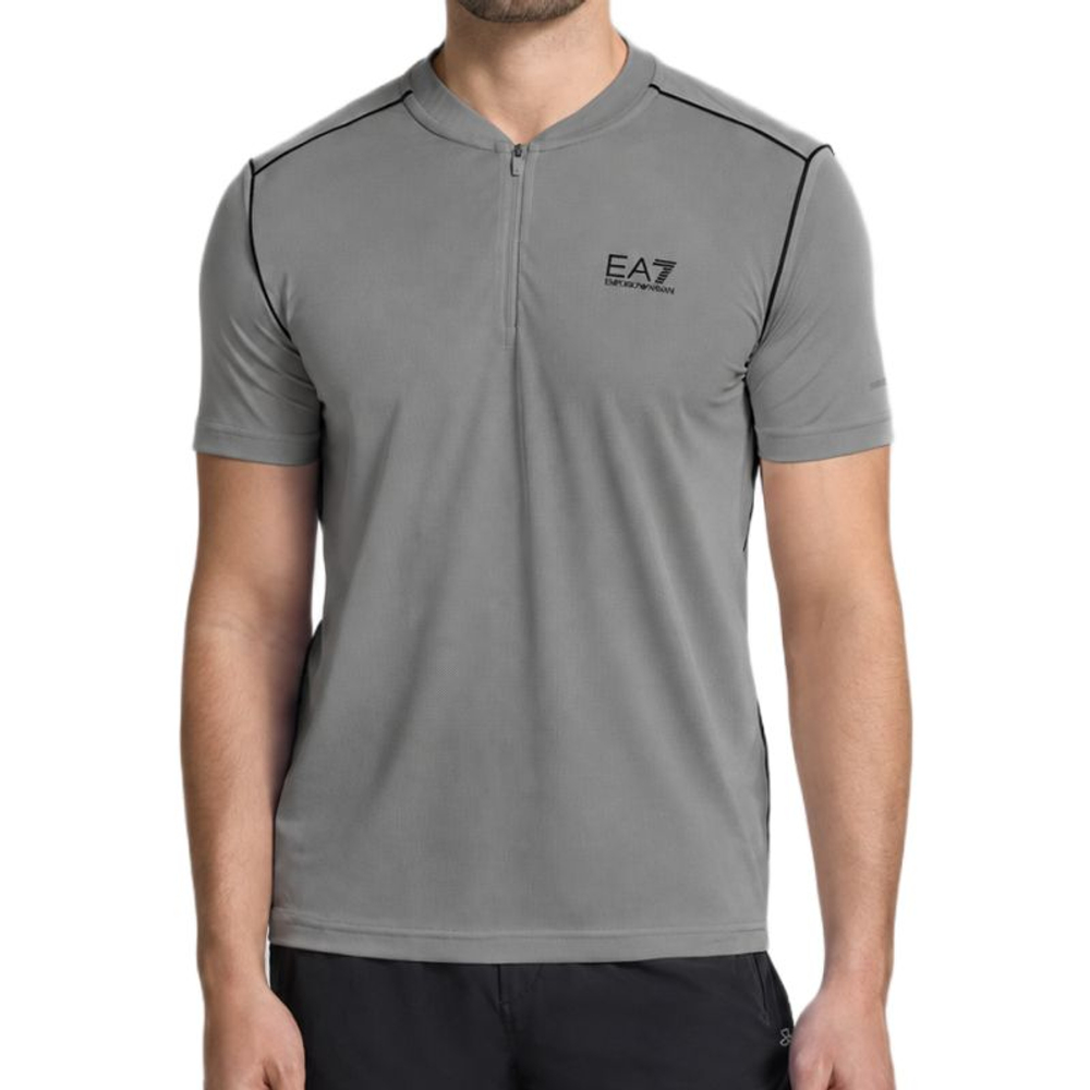 Теннисное поло EA7 Jersey - smoked pearl