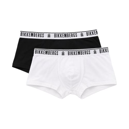 Набор мужских трусов боксеров 2в1 (черные, белые) Bikkembergs BKK42UTR19BI