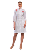 Халат медицинский женский Doctor Big 248ТС на кнопках, белый, 46