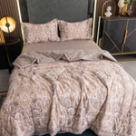 Комплект постельного белья Сатин с Одеялом 100% хлопок 160x80 на резинке OBR130