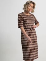 Платье трикотажное Лорейн (бежево-коричневое) П15189-25М LT Collection