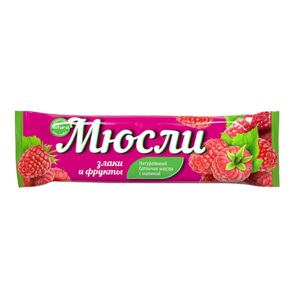 Мюсли прессованные. Батончик Effort muesli малина и злаки