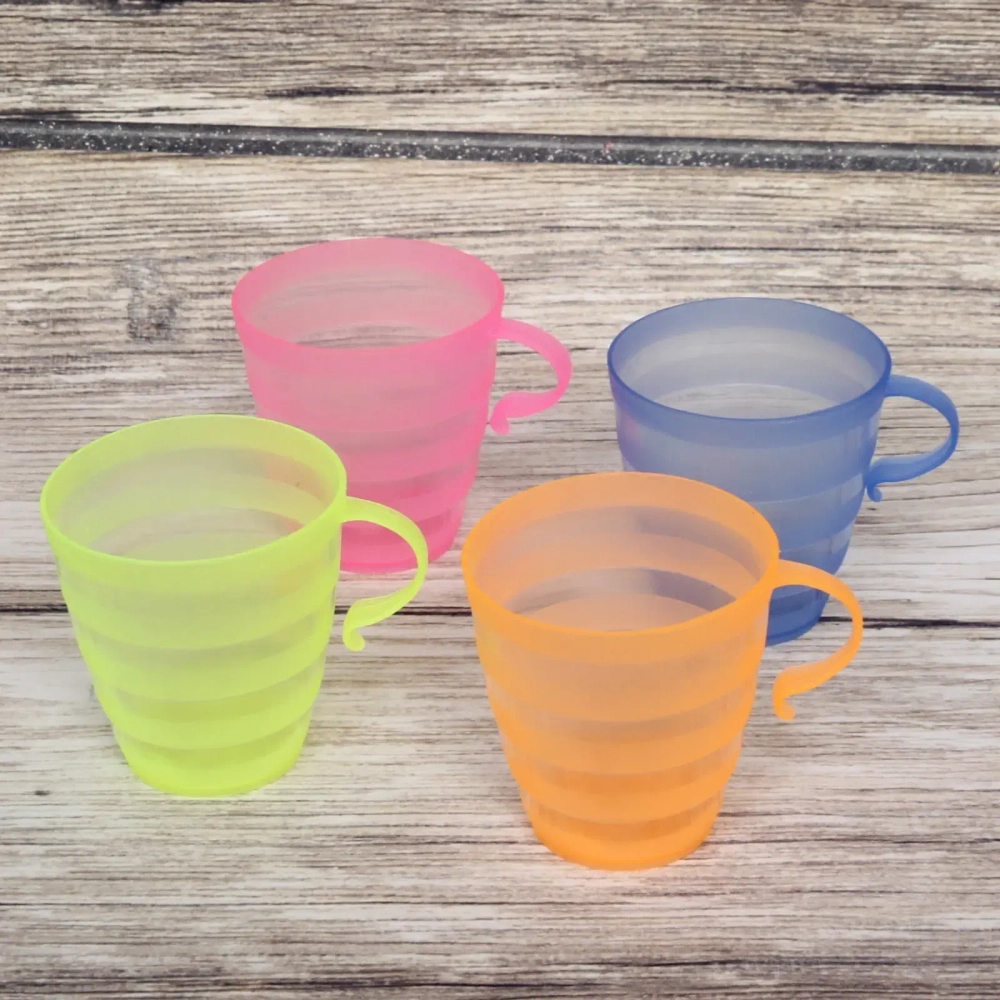 Кружка пластиковая 200мл в наборе 4шт «Полоска»