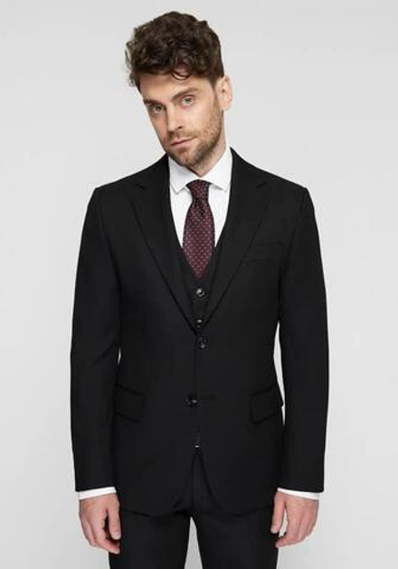 Мужской классический костюм тройка (черный) А19