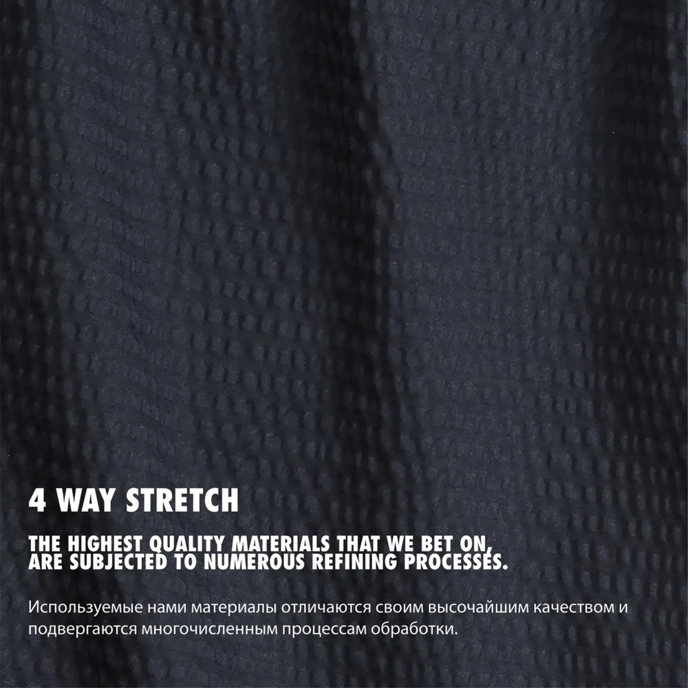 Мужские пляжные шорты черные ATLANTIC 4Way Stretch Texture KMB-226