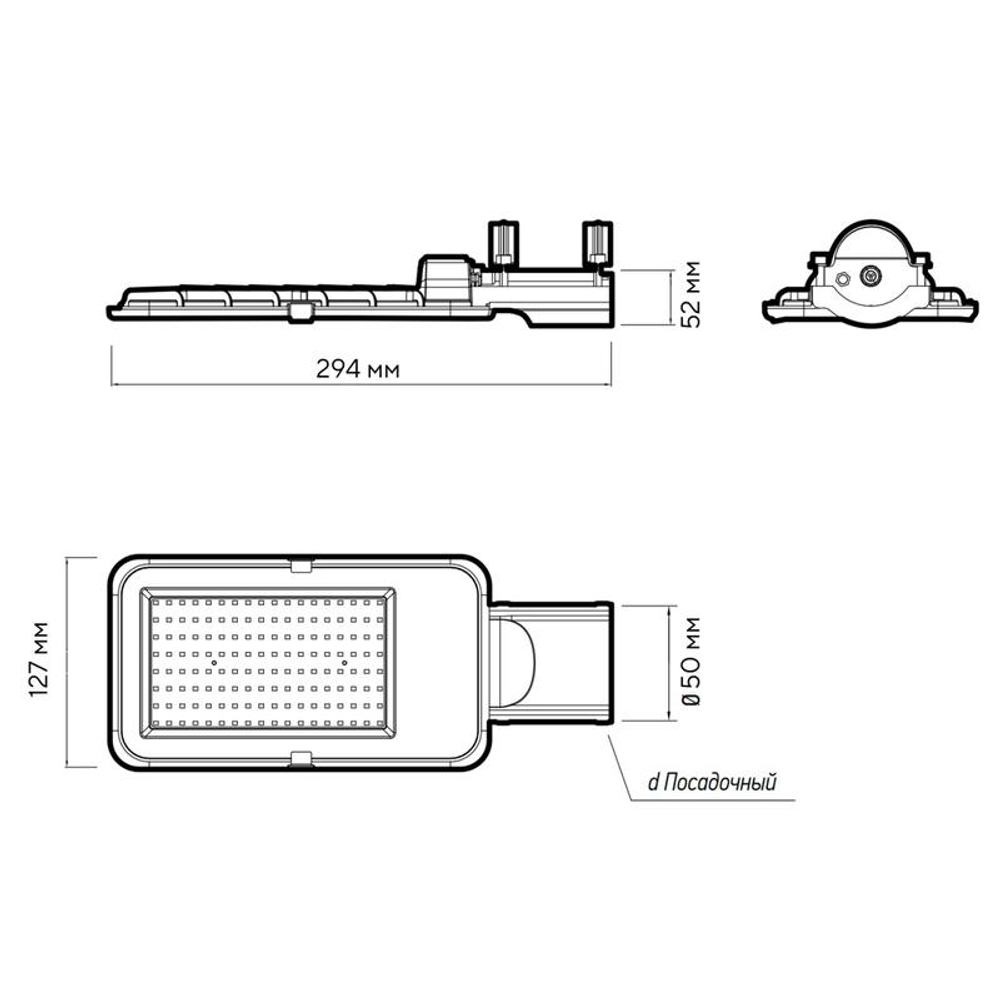 Светильник светодиодный PSL 08 50Вт 5000К GR 120град. уличный консольный ДКУ IP65 Pro JazzWay 5045781