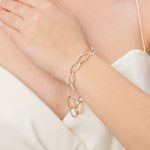 Браслет из красного золота с фианитами