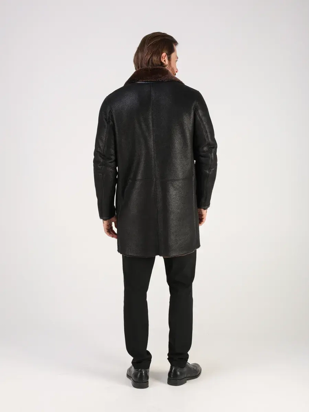 Дубленка зимняя натуральная длинная куртка