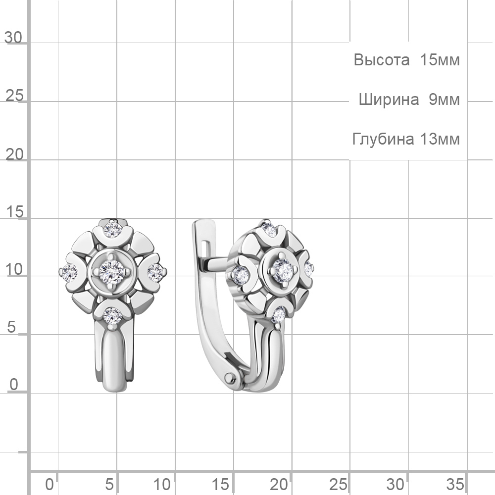942809А Серьги из Золота с бриллиантами