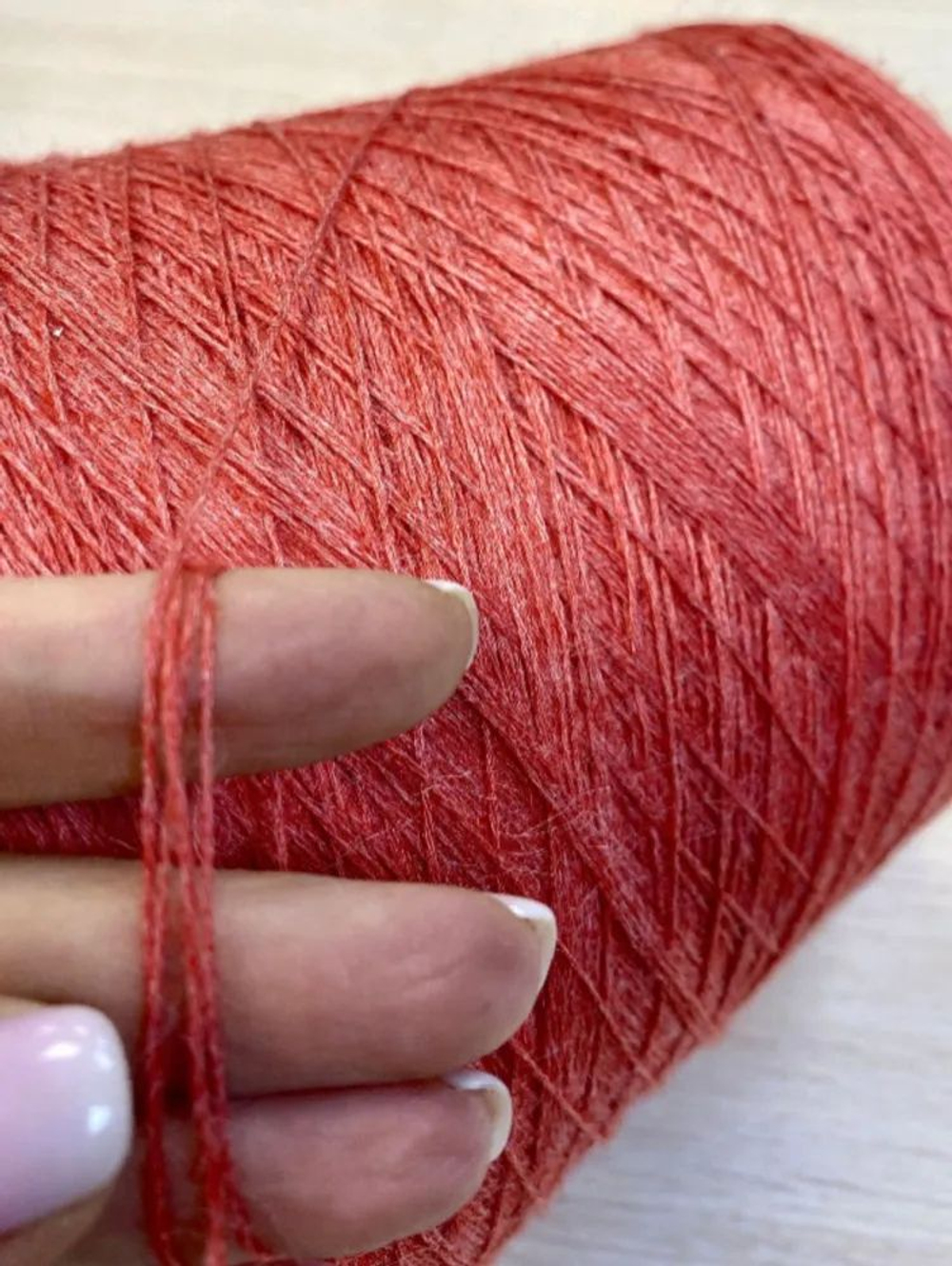 Пряжа бобинная Италия 240г / 1560 м,(100г-650м) 50% кашемир 50% крапива, тонкая нить для вязания, премиальная