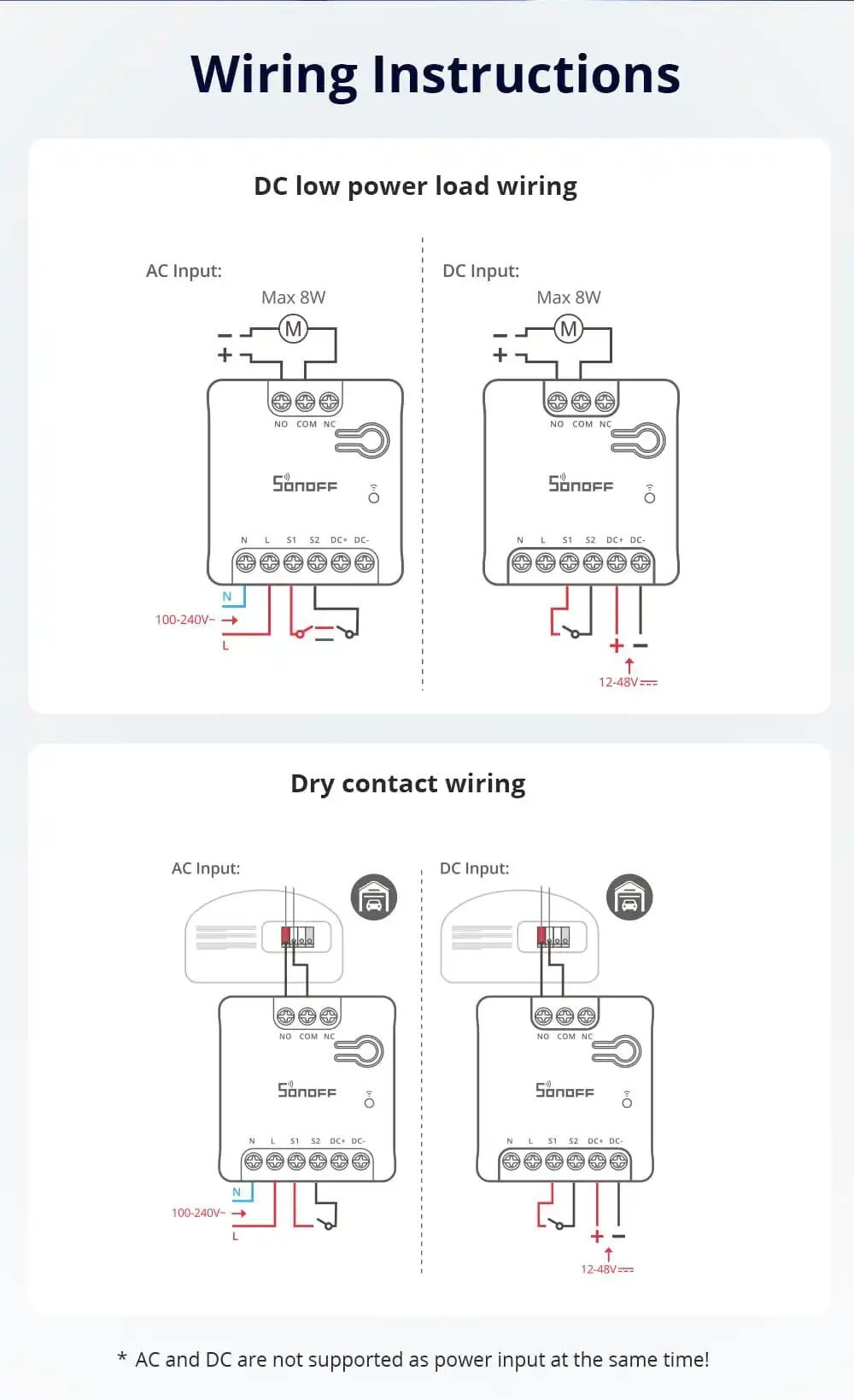 WiFi (Matter) реле Sonoff MINI-D, cухой контакт (Работает с Алисой)