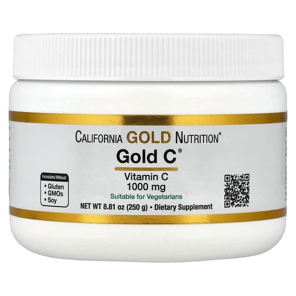 California Gold Nutrition, Gold C Powder, витамин C, 1000 мг, 250 г (8,81 унции)