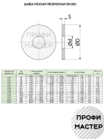 Шайба М8 увеличенная оцинкованная - 50 шт.
