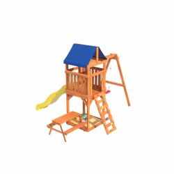 Детская площадка Fun Land с качелями, горкой и столиком со скамейками