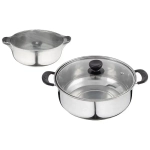 Кастрюля Promo, объем 2,9 л, из нержавеющей стали с крышкой из жаропрочного стекла