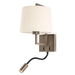 Настенный светильник с ридером Frame LED старое золото/бежевый