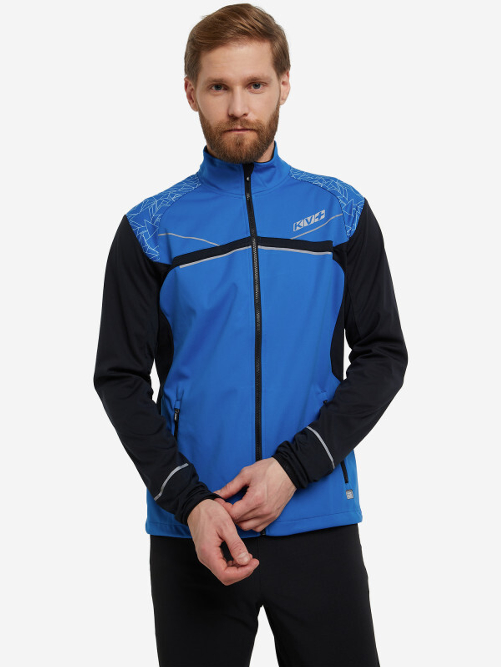 Куртка разминочная KV+ DAVOS blue/black, унисекс, 23V116.12