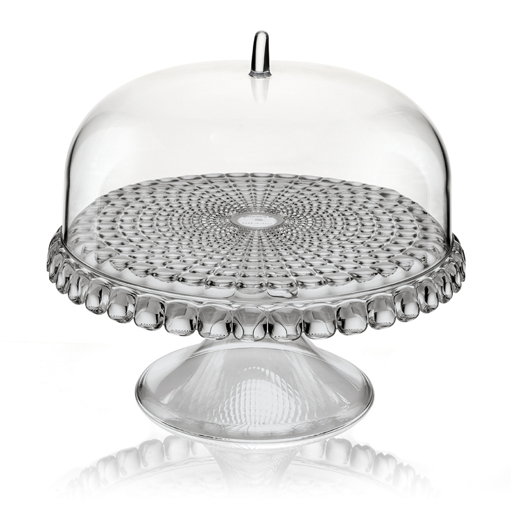 Блюдо для торта с крышкой, tiffany, ?30 см, серое