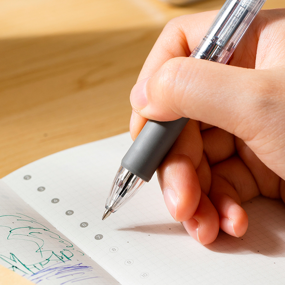 Ручка шариковая DELI "Arris Q182" автоматическая, четырехцветная, 0,7 мм, син/чер/крас/зел, грип