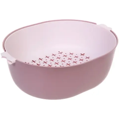 Дуршлаг пластиковый «SEGRETO» 32*25*11,5см пыльная роза