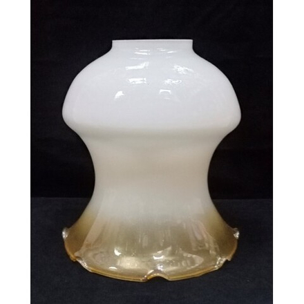 Плафон стеклянный "Катюша" опал с бежевым краем