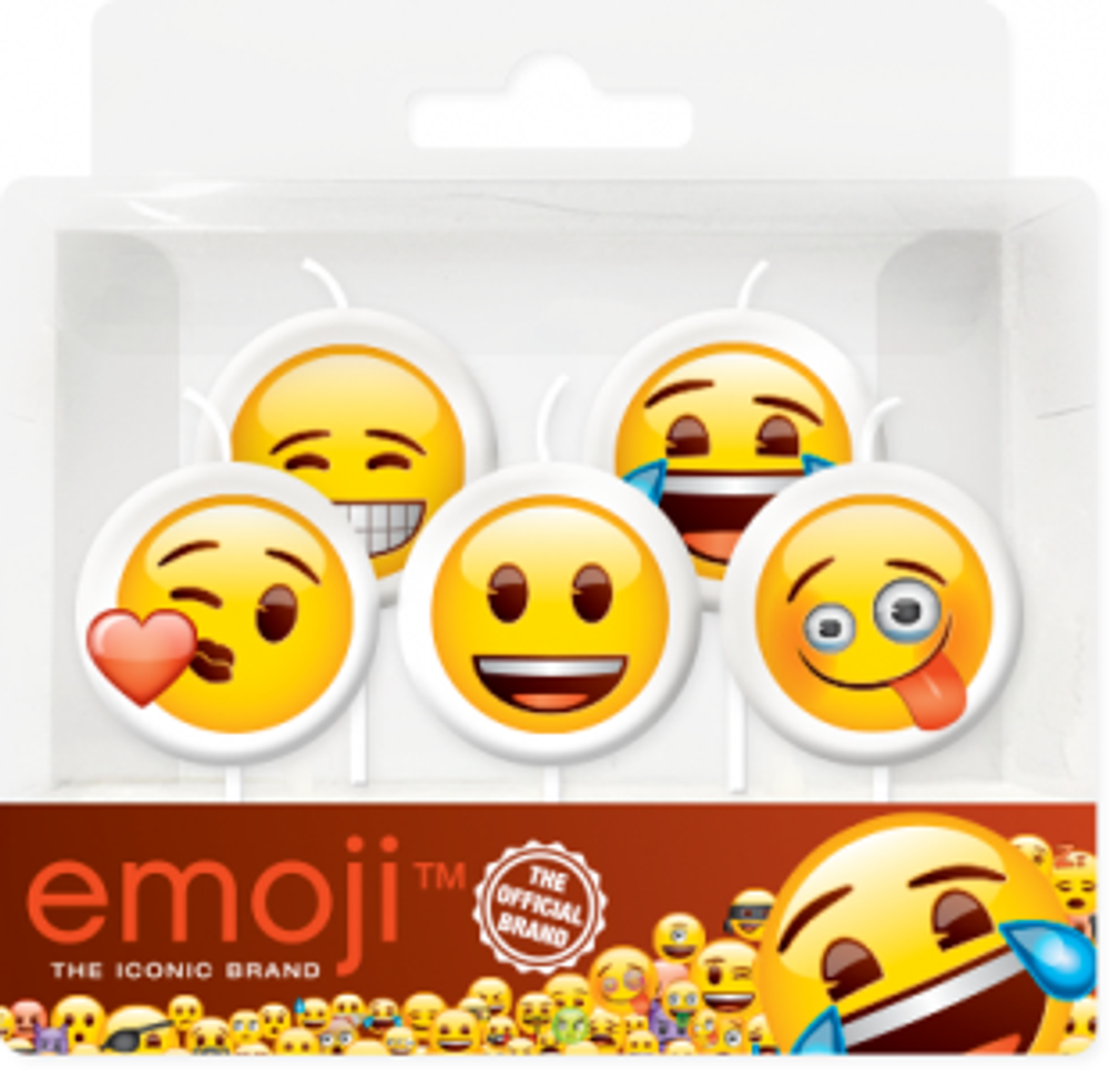 Свечи Круг, Смайл, Emoji, 6 см, 5 шт.