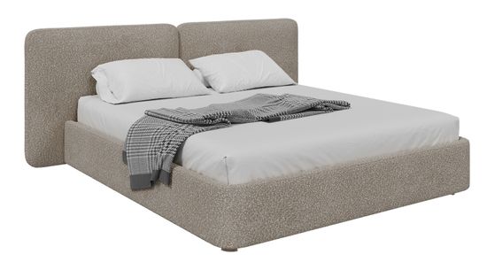 Кровать двуспальная Hub Soft 200 см (бежевый, букле)