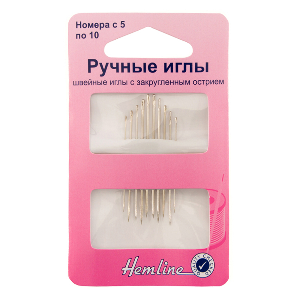 Иглы ручные с закругленным острием для трикотажа №5-10 10шт.
