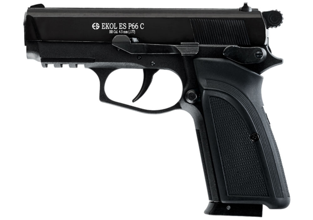Пистолет пневматич. EKOL ES 66C Black (металл) кал.4,5 3Дж