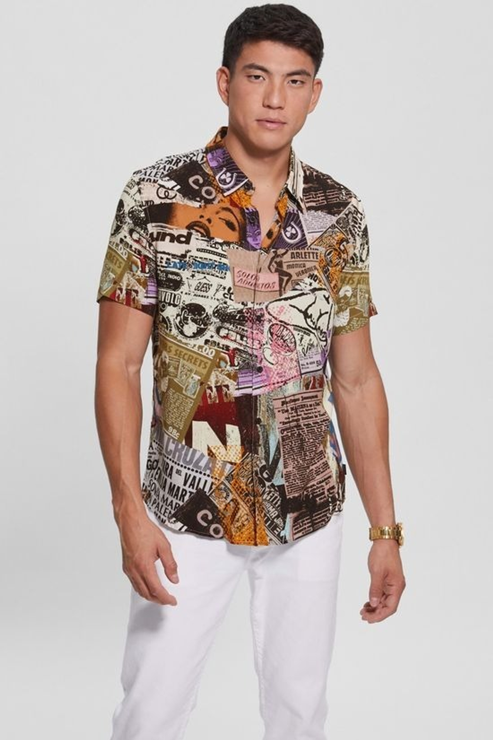 Guess hawaiian shirt sales