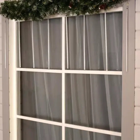 Гирлянда Сосульки 2.5×0.5 м., IP65, прозрачная нить, 288 теплых белых LED с эффектом стекания, 12 В., Luazon Lighting (5248338)