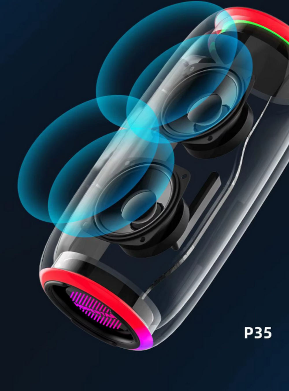 Беспроводная колонка Hopestar P35 360 sound Dual light