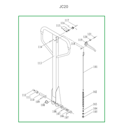 Ручка  в сборе для гидравлических тележек JC20