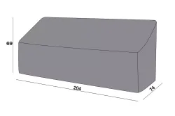 Защитный чехол на диван Канны, трехместный 204×74×69 см, цвет серый