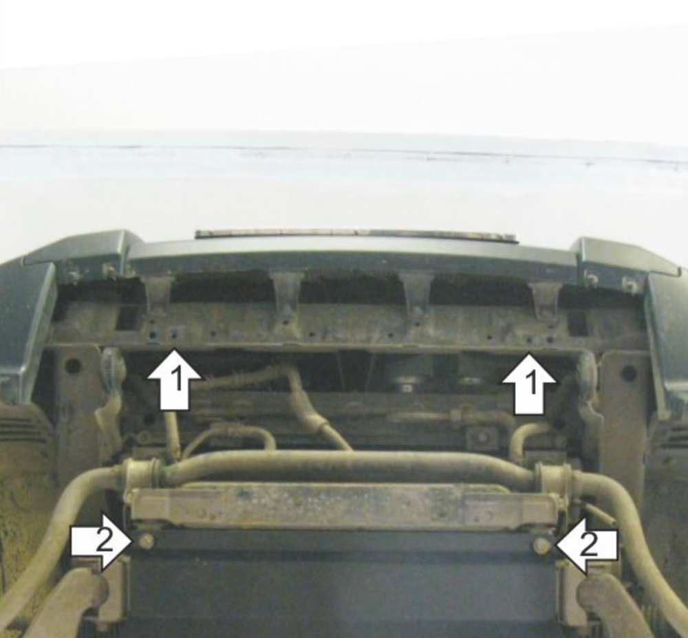 Защита стальная 2 мм радиатора для Mitsubishi Pajero IV Motodor.71304