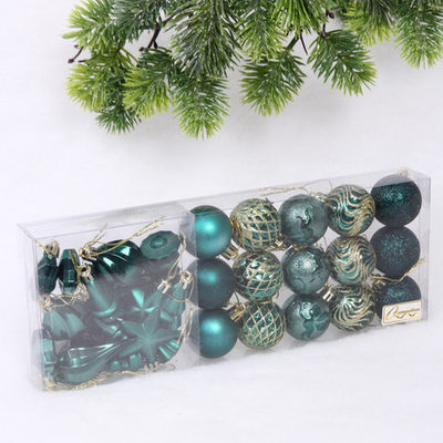 Набор ёлочных украшений «Elegant shine» 4 см 30 предмета), Изумруд