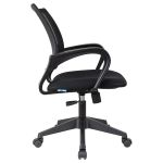 Кресло оператора Helmi HL-M95 (695) "Airy", спинка сетка черная/сиденье ткань TW черная, механизм качания