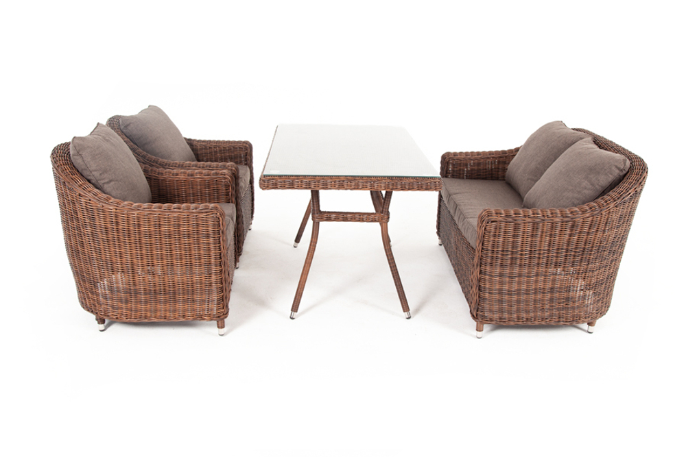 "Кон Панна" обеденная группа плетеная, цвет коричневый