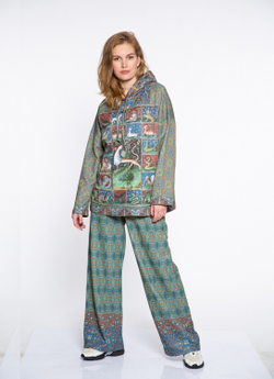 Комплект (худи и брюки) "Бестиарий", по мотивам Бестиария Бартоломея Английского, 15 век