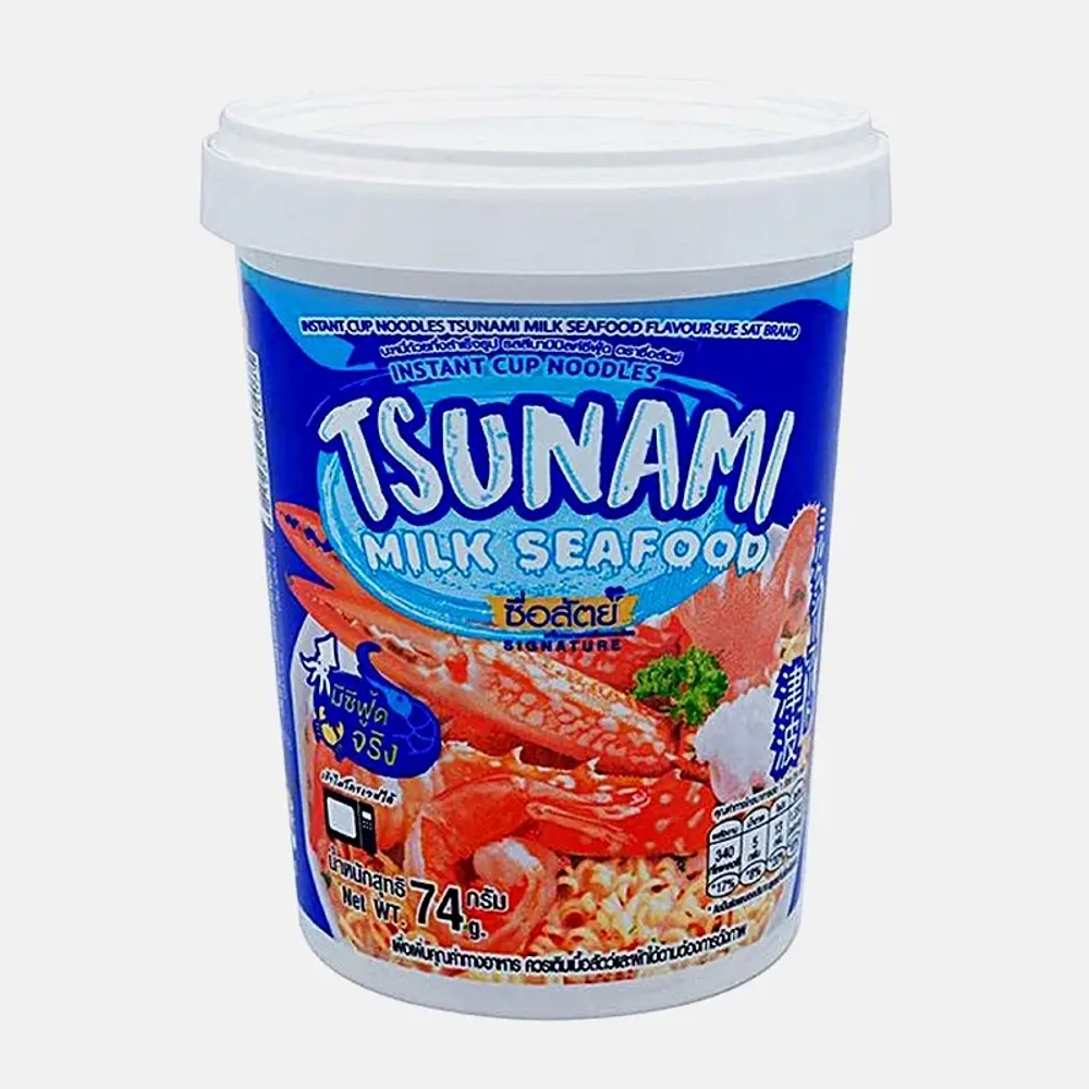 Лапша быстрого приготовления со вкусом сливочного супа с морепродуктами Tsunami Sue Sat 74г