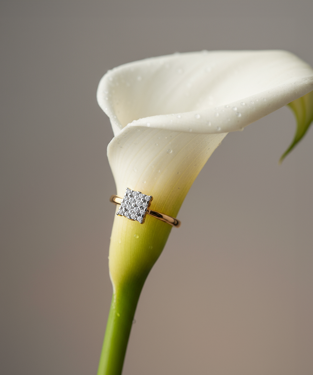 Кольцо из золота с фианитами, 019249