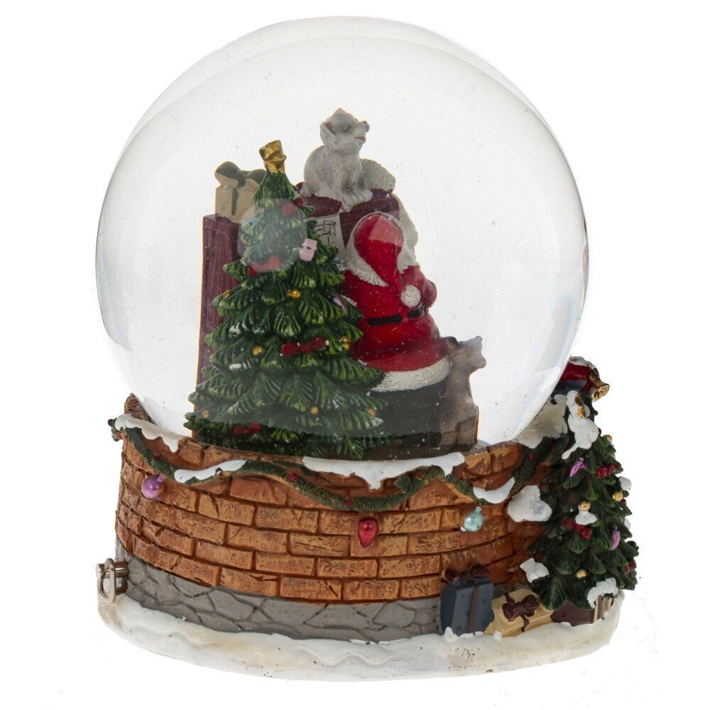 GAEM Фигурка декор в стекл шаре "Дед Мороз" (муз с ключ), D 15 см, L16 W17 H20 см