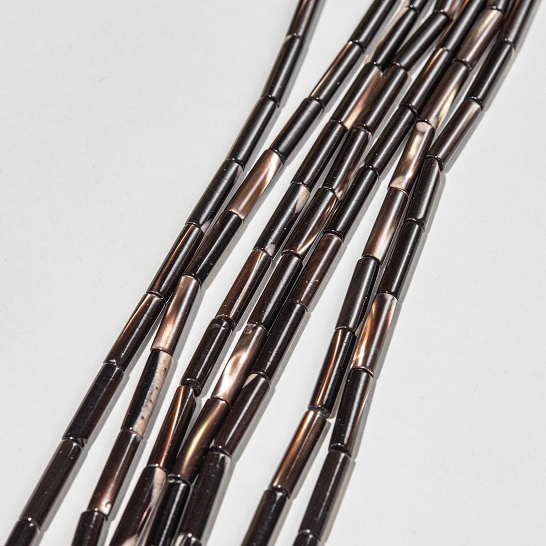 Перламутр морских ракушек, оттенок "Шоколадный", трубочки 4*14мм