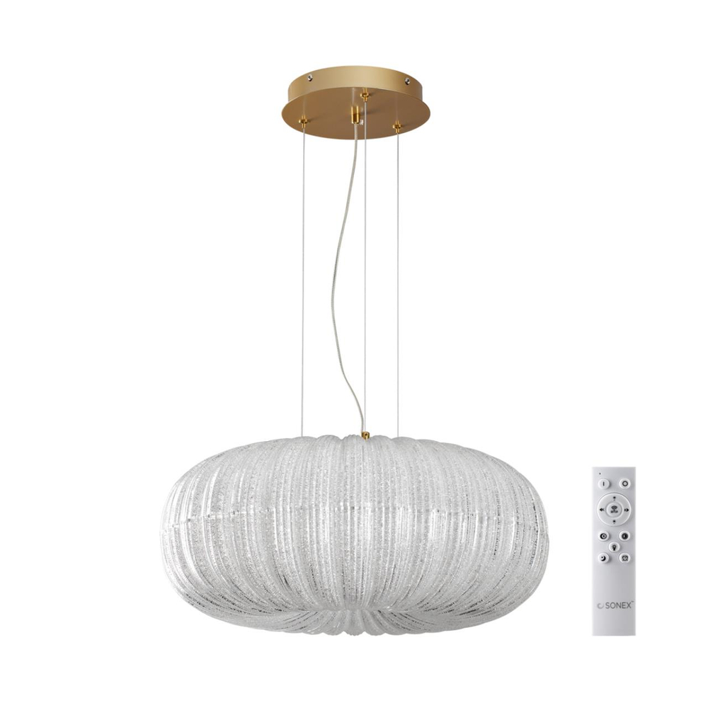 7720/48L PIKO LED SN 572 Светильник металл/стекло/прозрачный/золотой LED 48Вт 3000-6500K D500 IP20 пульт ДУ ANGELO