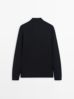 Massimo Dutti Поло комфортного кроя с длинными рукавами, темно-синий