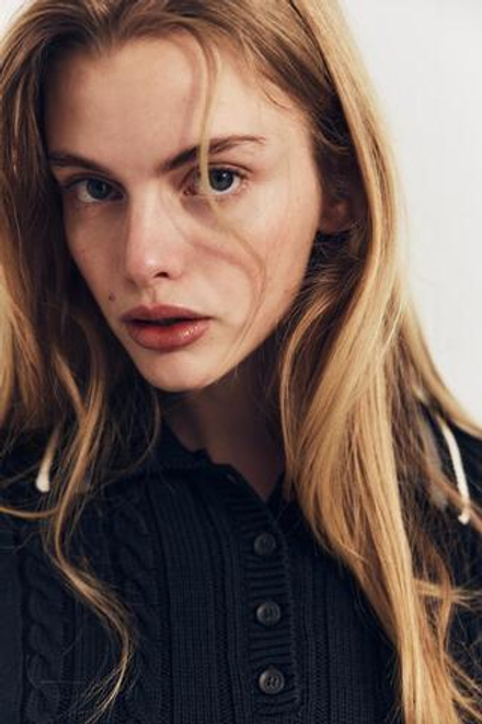 ZARA СВИТЕР ПОЛО С ОКАНТОВКОЙ, МОРСКОЙ СИНИЙ