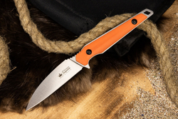 Нож Kizlyar Supreme VRAN N690 SW G10-ORGH KS (StoneWash, G10 Orange Handle, Kydex Sheath)