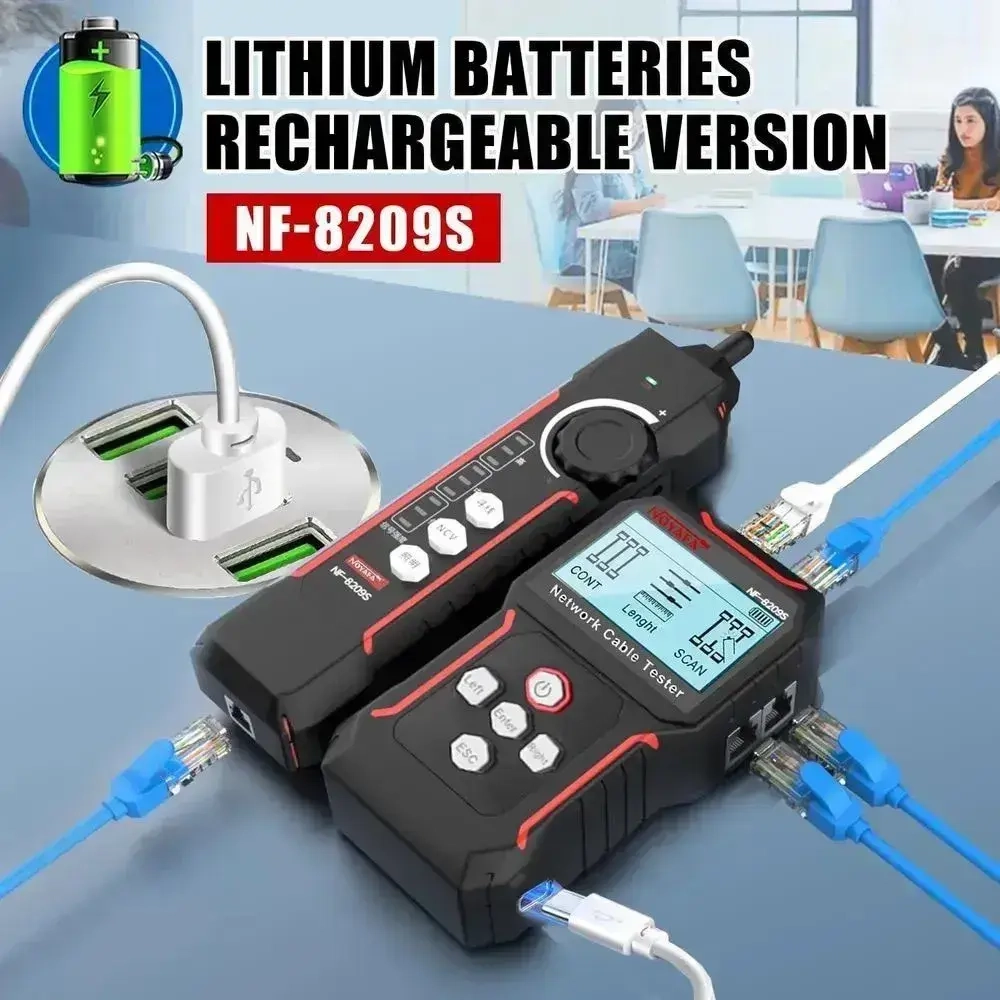 Кабельный тестер NF-8209S Noyafa поиск дефектов витой пары измеритель длины PoE кабельный трекер