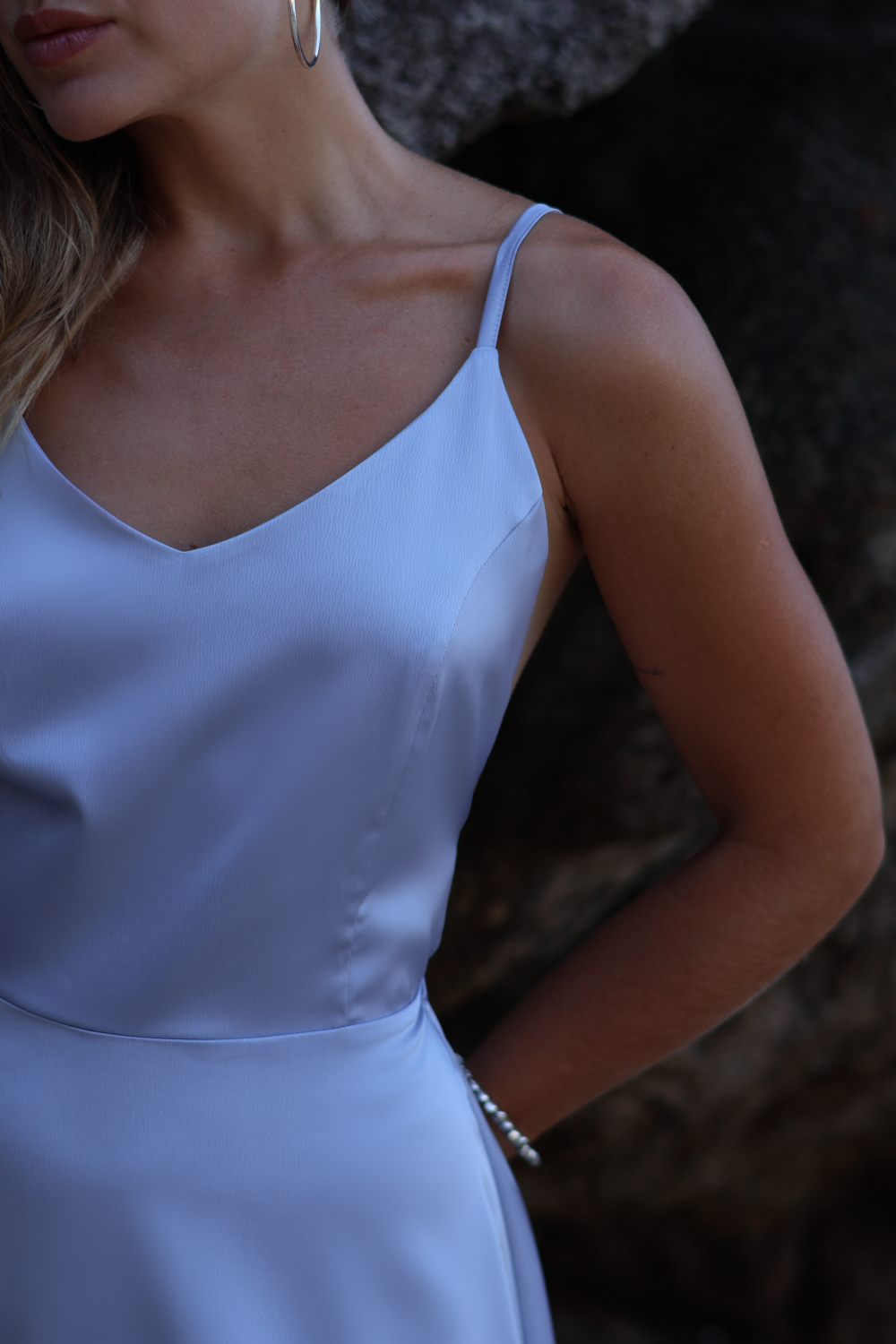 Платье Blossom миди серо-голубой